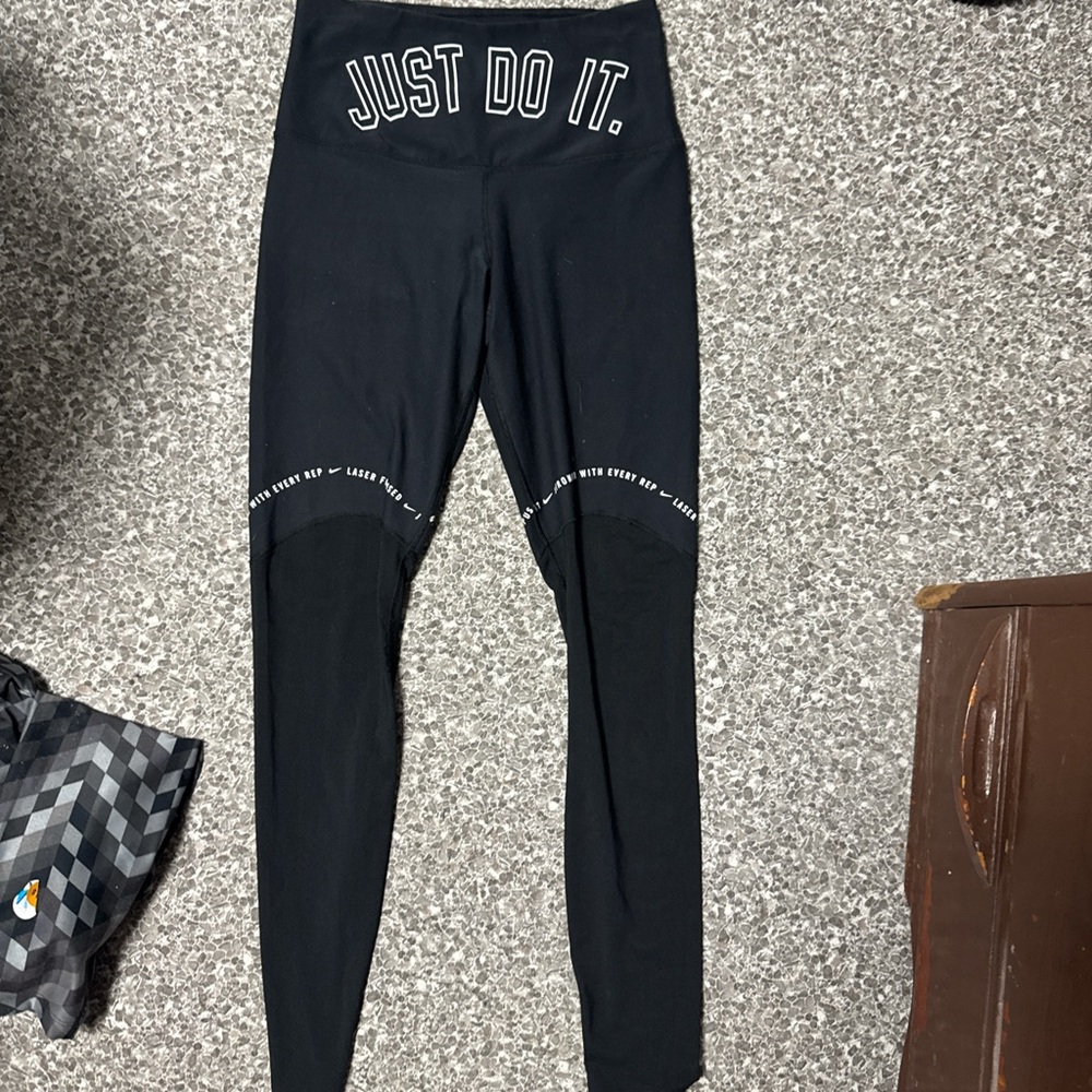 Nike Kids Black Leggings with White Accents